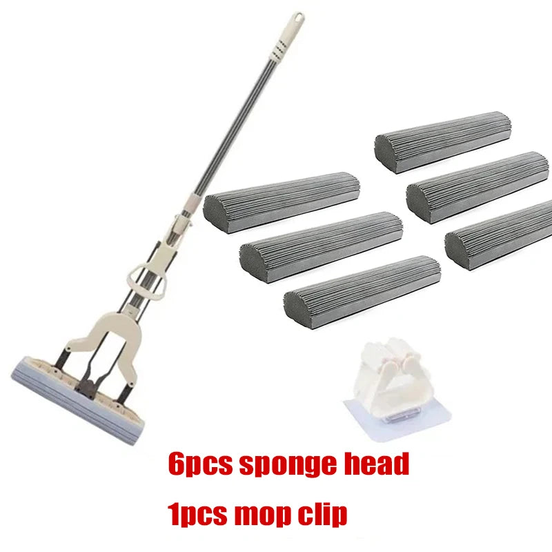 UNTIOR Squeeze Self-draining Collodion Mop Wood Floor Tiles Spin Household Cleaning Tools to Clean Walls and Ceilings Floor