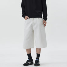 IEFB Summer New Men's Cropped Shorts Minimalist American Casual Wide Leg Pants High End Cotton Twill Soft Basic Bottoms 9X2789
