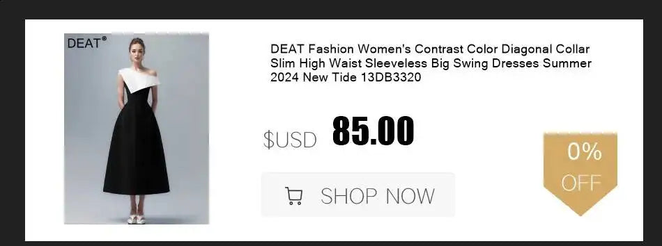 DEAT Fashion Shoulder Sequin Mesh Diamond Suspender Dress Women's Slim Fit High Waist Ankle-length Dresses New 7A846