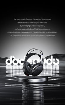 FiiO JT3 Over-Ear Open-Back Headphones 50mm Dynamic Driver PEK+PU Composite Diaphragm Detachable 3.5mm Cable with Mic