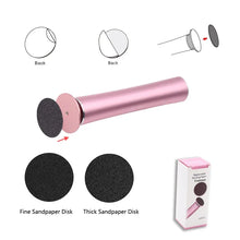 Rechargeable Electric Foot File Callus Remover with 60 Sandpaper Disks Aluminum Pedicure Tool Cordless Foot Care Machine Black P