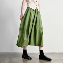 TOYOUTH Women's A-Line Bud Skirt 2026 Summer New Split Detail Retro Puff Midi Skirt, Lightweight Outdoor Wear