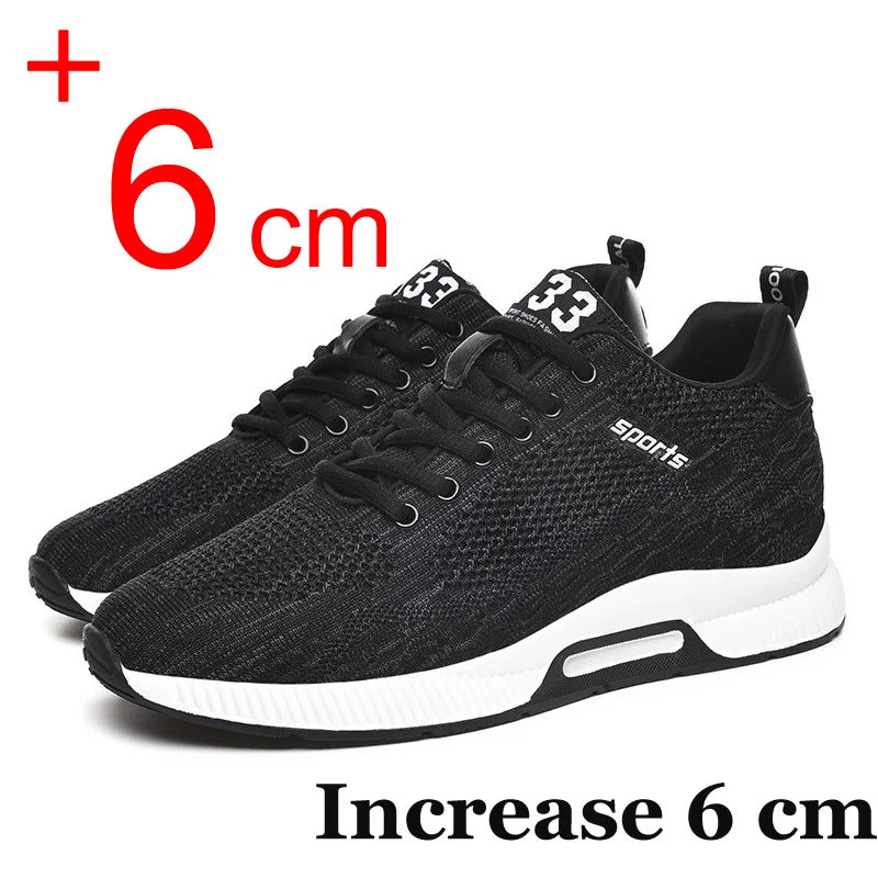 Men Sneakers Elevator Shoes Hidden Heels Breathable Heightening Shoes For Men Increase Insole 6CM Sports Casual Height Shoes 48