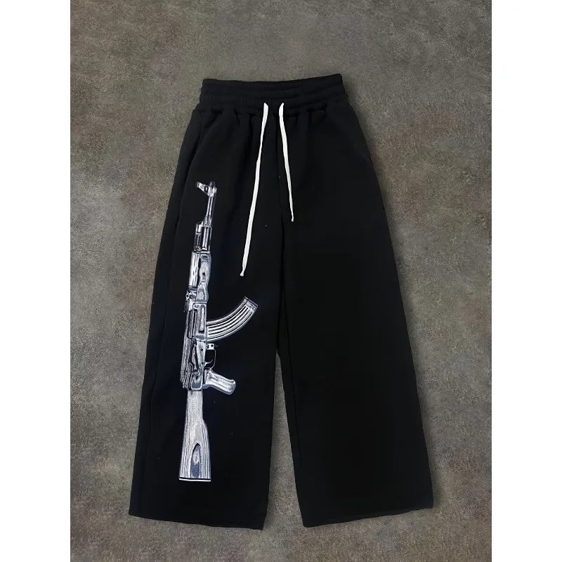 Retro Street Hip Hop Loose Pants Fashionable Cool Printed Casual Sports Pants