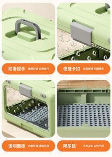 Pet supplies Portable pet air bag folding Dog suitcase out car carrying large capacity cat checked transparent box