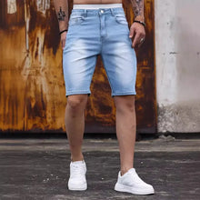 Men Jeans Shorts Strecth Washed Vintage Distressed Pockets Button Basics Straight Denims Streetwear 2025 Summer Short Pants
