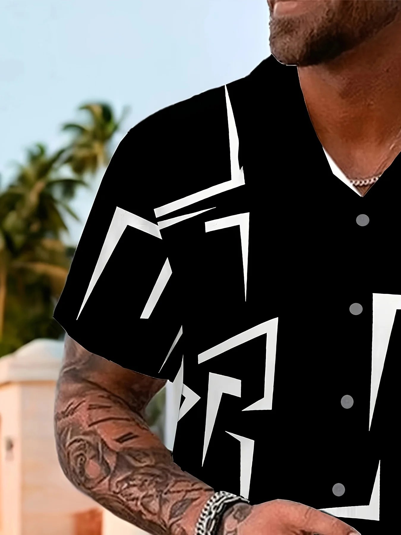 2026 Summer New Style Men's Short-Sleeved Shirt with 3D Patterned Print for Street Casual Fashion Comfortable and Stylish