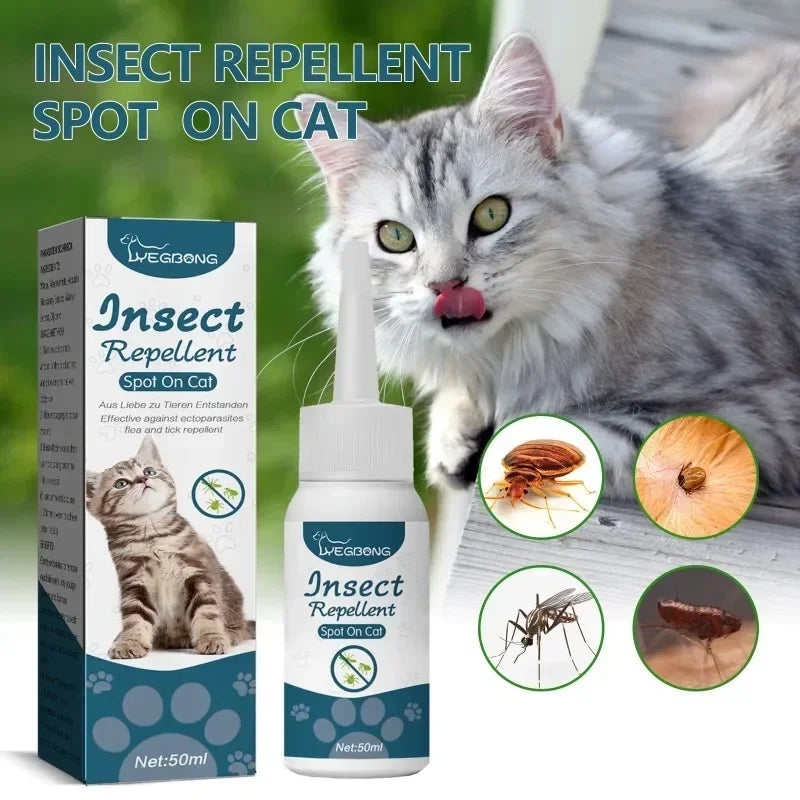 50ml Pet Anti Flea Tick Agent for Cats, Dogs, and Dogs. Extracorporeal Deworming Skin Cleaning Agent for Lice, Ticks, and Ticks