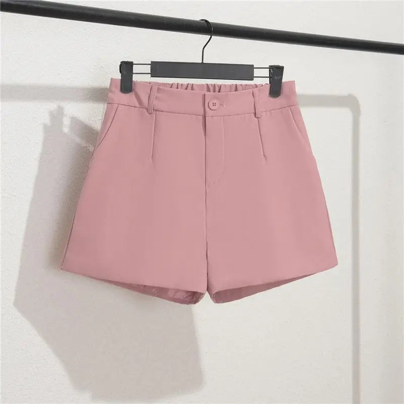 Korean Style Casual Elegant Office Lady Shorts Elastic Waist