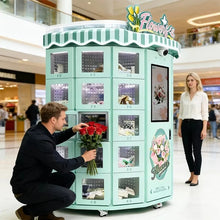 Customize Supplier Factory 30-grid Flower Cabinet Outdoor Fresh Floral Flower Bouquet Vending Machine with 32-inch Touch Screen