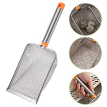 New Pet Cat Waste Shovel Long Handle Stainless Steel Filter Metal Cat Pet Litter Sand Cleaning Scoop Tool Garbage Shovel R8O1