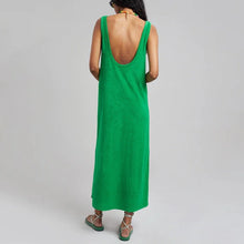 Fashion Chic Elegant Summer Dresses Woman Terry Cloth Casual O-Neck Sleeveless Basic Long Maxi Dresses Vestidos De Mujer
