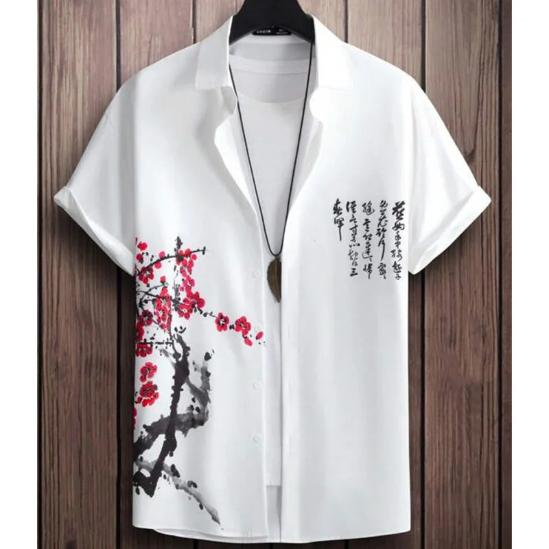 Simple Men'S Shirt 3d Printed Retro Fashion Top Loose Oversized Wear Every Day Casual Short Sleeved Shirt Comfort Men'S Clothing