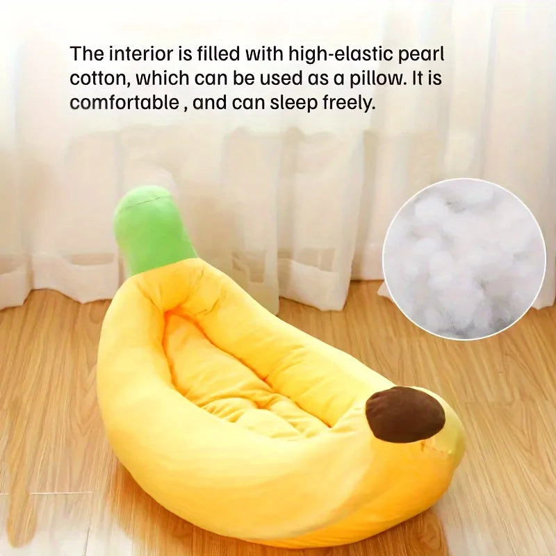 Large Dog Bed Cat Nest Winter Insulated Pad Removable Washable Thickened Pets Nest Banana Boat Dog Bed Cat Bed Pet Supplies