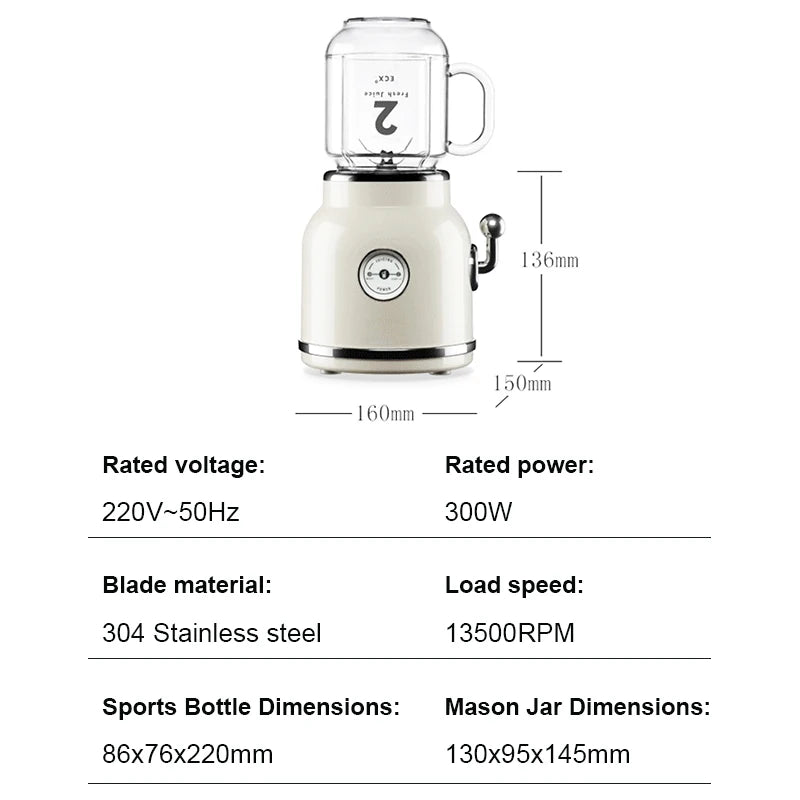 Electric Juicer Mini Portable Baby Food Mixer Grinder Automatic Fruit Juice Extractor Squeezer Smoothie Milkshake Blender Cup EU