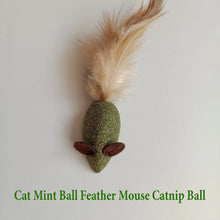 Mouse Mint Ball Feather Catnip Ball Self Cleaning Teeth Grinding Ball Feather Toy Ball Pet Toys Cat Supplies Pet Cleaning Tool