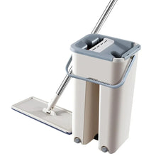 Flat Squeeze Mop with Bucket Easy Wring Multi Purpose Floor Cleaning Wet Dry Use Microfiber Pad for Hardwood and Laminate