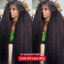 Yaki Kinky Straight Wigs 4C Edges Curly 13x6 HD Lace Frontal Wig Pre Plucked Curly Baby Hair 6x4 Glueless Wigs Ready To Wear