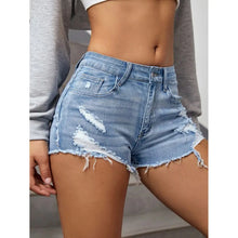 2025 Summer High Waist Light Wash Jean Shorts Women | Vintage Y2K Booty Lifting Shorts High Street Distressed Raw Edge Hot Pants
