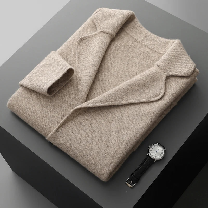 New Autumn and Winter Cashmere Sweater Large Size Men's Thickened Cashmere Knitted Cardigan Casual Jacket Top