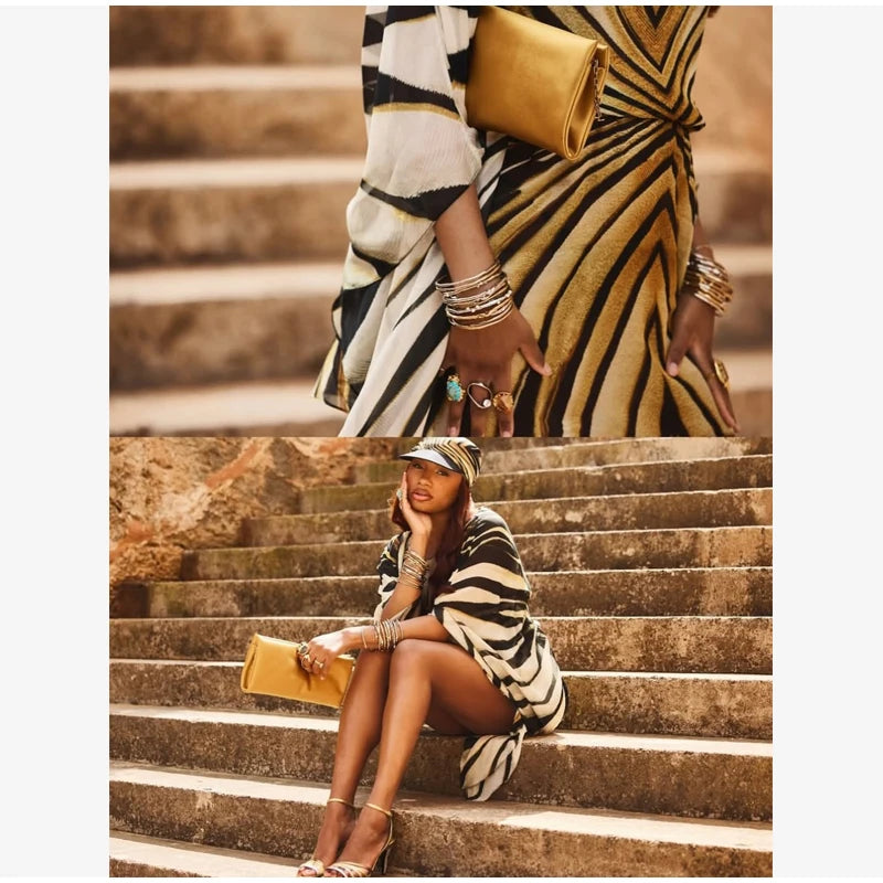 Holiday Loose Striped Mini Dress Women Round Neck Batwing Sleeve Lace Up Chic Dresses Female 2026 Summer Vacation Beach Robes