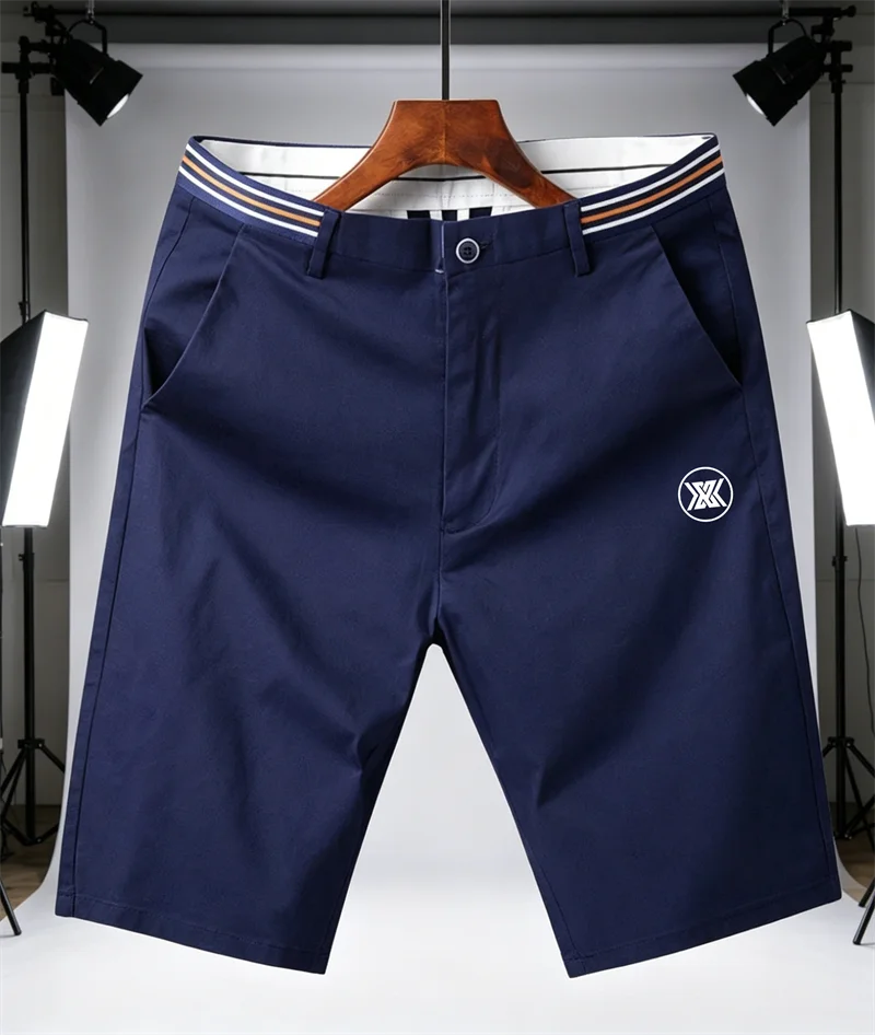 Summer Men's Cotton Golf Shorts Loose Fit Breathable Casual