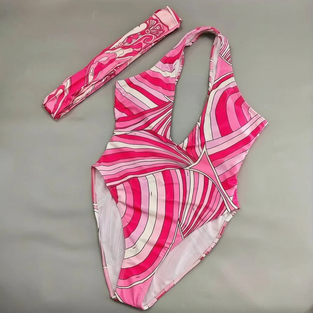 2026 Fashion Design Women's Red Scarf Sling Swimsuits Classic Brand Lady Scarf Bikini Sets with Letter Signature Logo