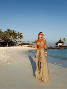 Sexy Braid Bikini with Skirt Women 3 Pcs Swimwear Skirt Suit Beach Vacation Casual Female Bathing Suit Summer