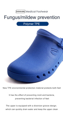 Medical Shoes Clogs with Chip Slot Hospital Foot Wear strap Unisex Wear-Resistant Non-slip High Temperature Disinfection Slipper