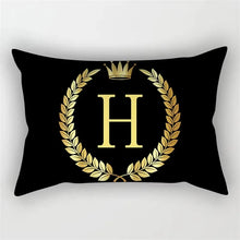 Black and Gold Letter Pattern Print Decoration Bedroom Living Room Office Cushion Cover Home Decoration Rectangular Pillowcase