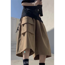 Cool Summer Hip Hop Cargo Shorts for Men's Summer Slim Loose 2026 Ins Hanging Trendy High Street Pants Straight Shorts Men