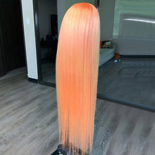 Light Orange Synthetic Lace Front Wig Glueless Daily Wear