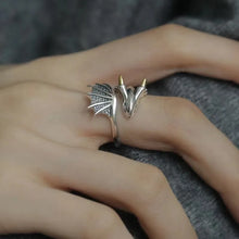 PANJBJ 925 Silve Wing Dragon Punk Ring for Women Girl Party Gift  Retro Hiphop Fashion Jewelry Dropshipping