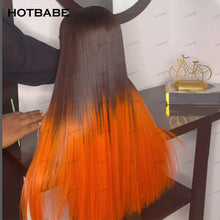 T2/350 Ginger Color Silky Straight 13×4/13×6/360 HD Transparent Lace Frontal Wigs Preplucked For Women Glueless Wigs Human Hair