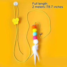 Pet Teasing Stick Kitten Self Hi Elastic Rope Cat Toy Feather Bell Teasing Stick Hanging Swing Toy