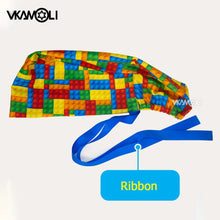 Ribbon Ties Ponytail Hair Holder Nurse Scrub Caps Women Long Hair Ponytail Caps
