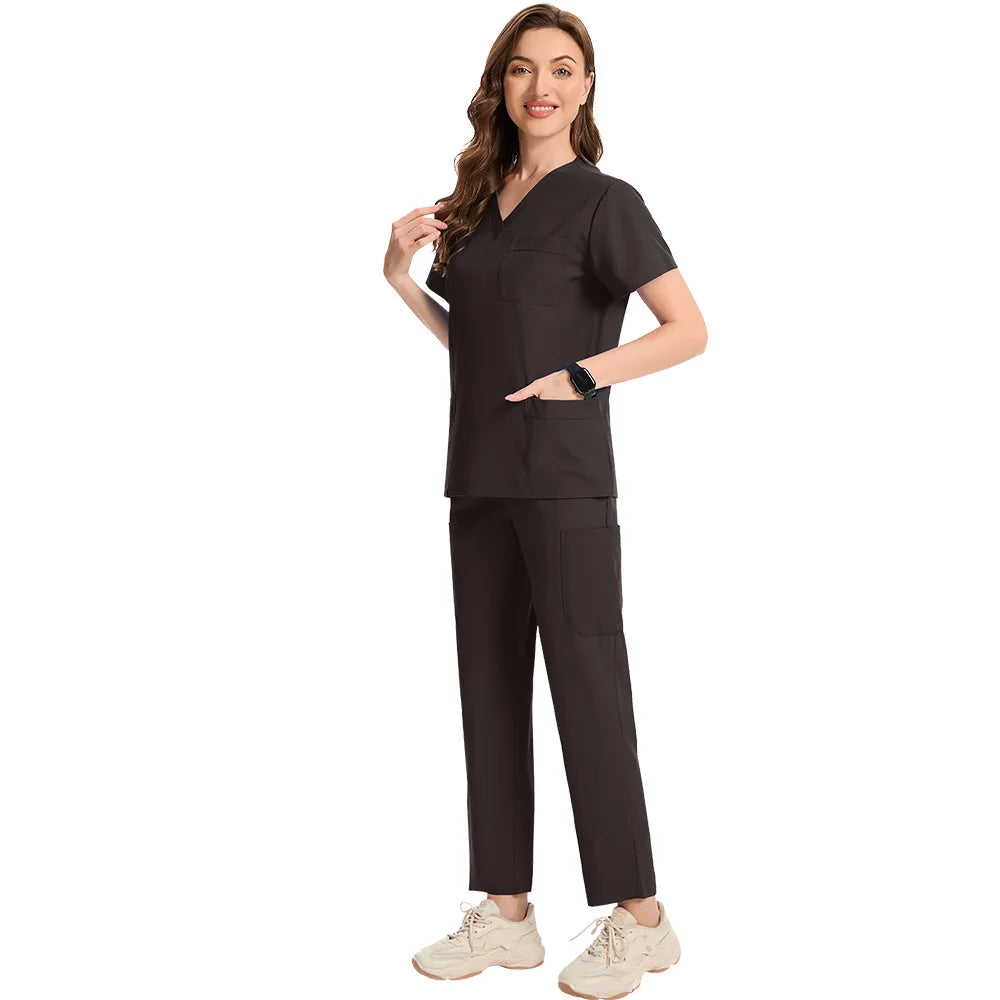 Slim Fit Medical Uniforms Women Scrubs Sets Male Doctors Hospital Nurses Accessories Dental Clinic Spa Salon Workwear Clothes