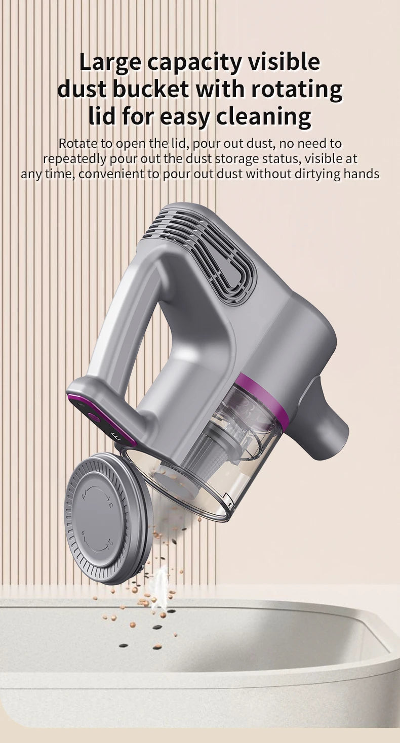 Cordless Vacuum Cleaner 15000Pa Strong Suction Stick Handheld 2 in 1 Lightweight for Carpet Hardwood Floor Pet Hair Car Cleaning