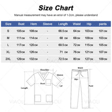 Scrubs Uniforms Sets Medical Nursing Hospital Working Clothes Solid Color Surgical Gowns Breathable Scrub Top Joggers Pants Suit