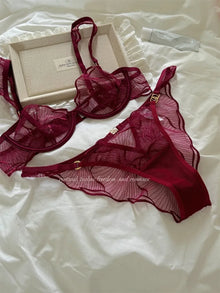 KUCLUTFrenchFlower Embroidery Lace Bra Set Pure Desire Ultra Thin Push Up Wirefree Comfort Romantic Niche Bralette S-XL MOYISU
