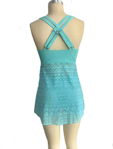 Mesh Patchwork Bikini Two Piece Set for Women Beachwear