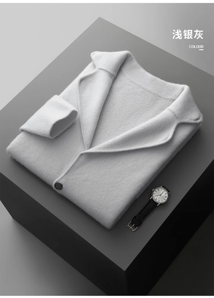 New Autumn and Winter Cashmere Sweater Large Size Men's Thickened Cashmere Knitted Cardigan Casual Jacket Top