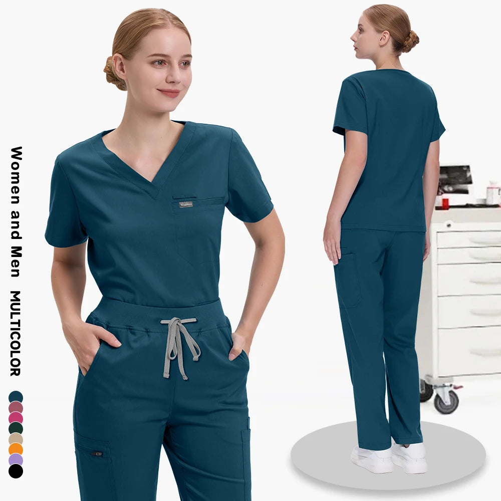 Male Female High-quality Workwear Doctor Nurse Clinical Scrubs Set Hospital Surgical Uniforms Pet Grooming Services Center Suit