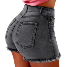 Retro Distressed High Waist Women Shorts With Side Pockets