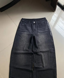 Y2K Fashion New American Oversize Print Washed Baggy Jeans Women Harajuku Hip Hop Popular Casual Joker Wide-leg Pants