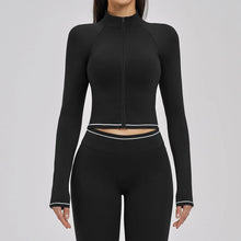 Women Yoga Long Sleeve Jacket Zipper For Running And Fitness