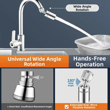 Extension de robinet de cuisine rotative à 360 degrés avec 3 modes de jet pour éviter les éclaboussures, adaptateur argent inclus