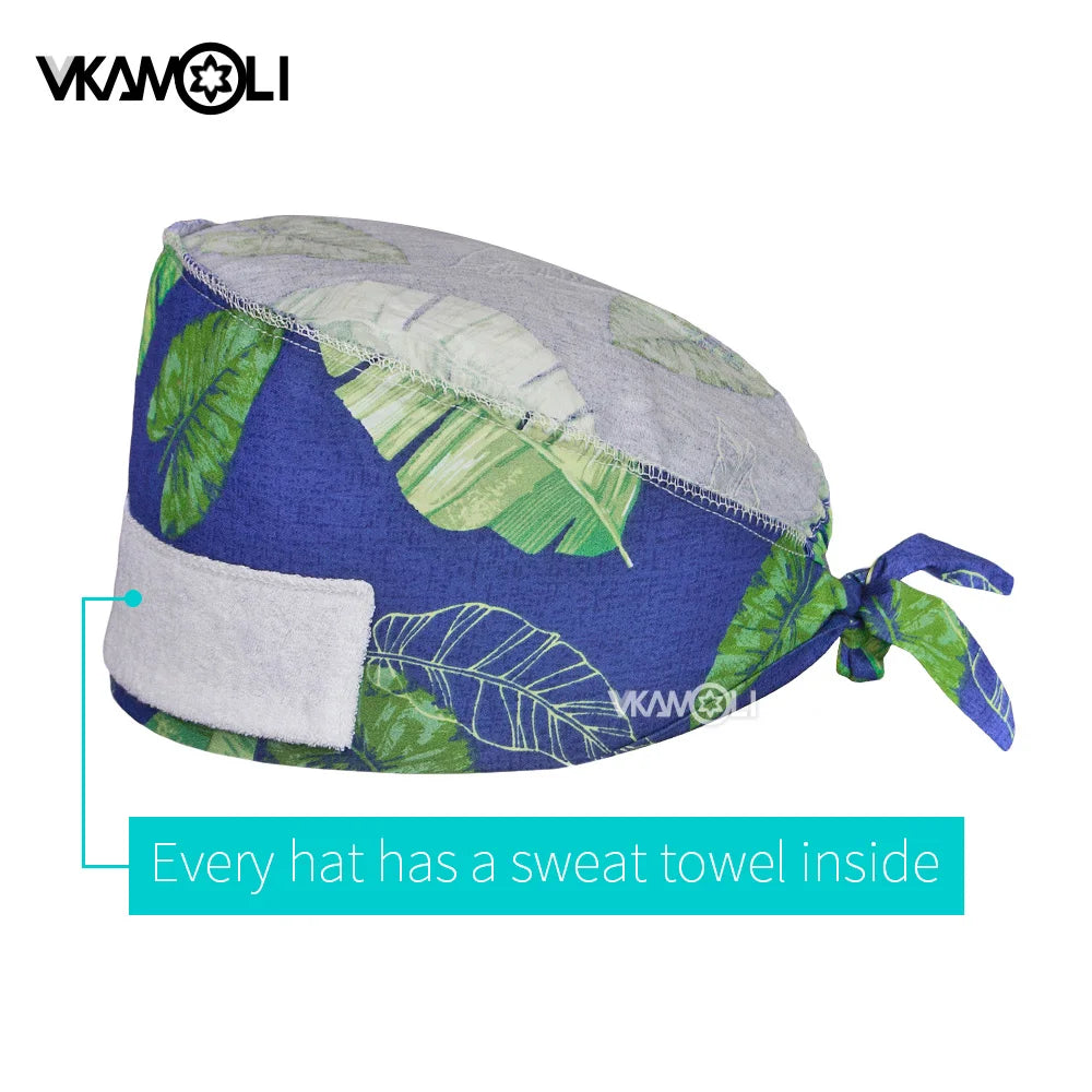 Cartoon Dinosaur series printed hospital surgical cap Reusable Hats  Protection Anti-dust Caps Breathable Caps Cover