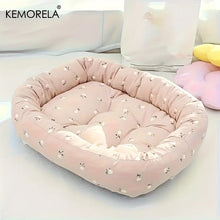 Pet Sofa Bed High Elasticity Thickened Comfort for Small Medium Large Dogs Cats Pastoral Floral 3 Sizes Durable Pet Slleep Mats