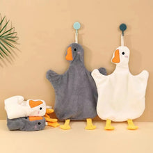 Cute Cartoon Big Goose Hanging Hand Towel Super Absorbent Quick Dry Wipe Cloth Soft Hanging Towel For Kitchen Bathroom Washroom